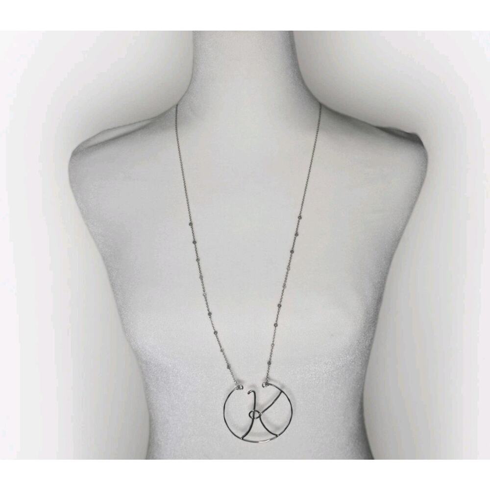 Anthropologie Large Monogram Pendant‎ "K" Necklace
